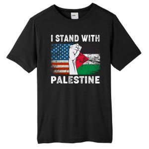 I Stand With Palestine For Their Freedom Us Palestine Flag Tall Fusion ChromaSoft Performance T-Shirt