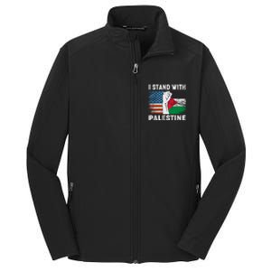 I Stand With Palestine For Their Freedom Us Palestine Flag Core Soft Shell Jacket