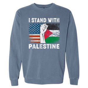 I Stand With Palestine For Their Freedom Us Palestine Flag Garment-Dyed Sweatshirt