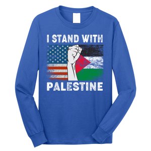 I Stand With Palestine For Their Freedom Us Palestine Flag Long Sleeve Shirt