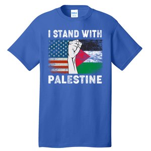 I Stand With Palestine For Their Freedom Us Palestine Flag Tall T-Shirt