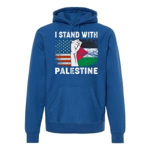 I Stand With Palestine For Their Freedom Us Palestine Flag Premium Hoodie