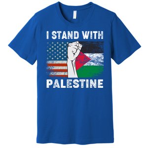 I Stand With Palestine For Their Freedom Us Palestine Flag Premium T-Shirt