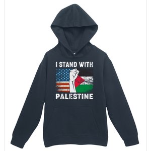 I Stand With Palestine For Their Freedom Us Palestine Flag Urban Pullover Hoodie