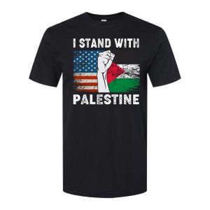 I Stand With Palestine For Their Freedom Us Palestine Flag Softstyle CVC T-Shirt