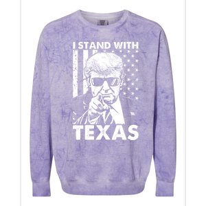 I Stand With Texas Trump Usa American Flag Gift Colorblast Crewneck Sweatshirt