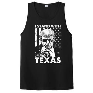 I Stand With Texas Trump Usa American Flag Gift PosiCharge Competitor Tank