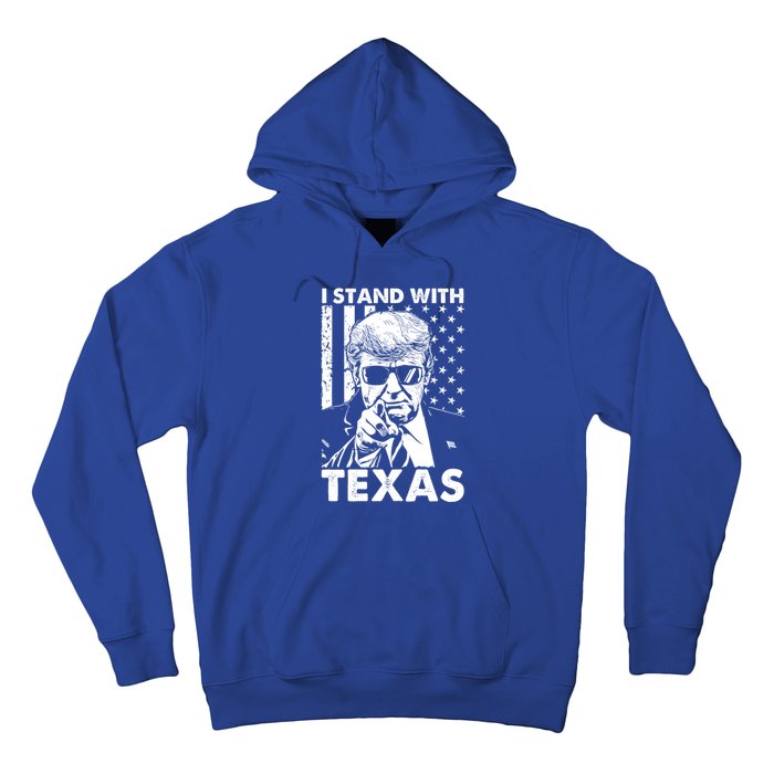 I Stand With Texas Trump Usa American Flag Gift Hoodie