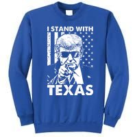 I Stand With Texas Trump Usa American Flag Gift Sweatshirt