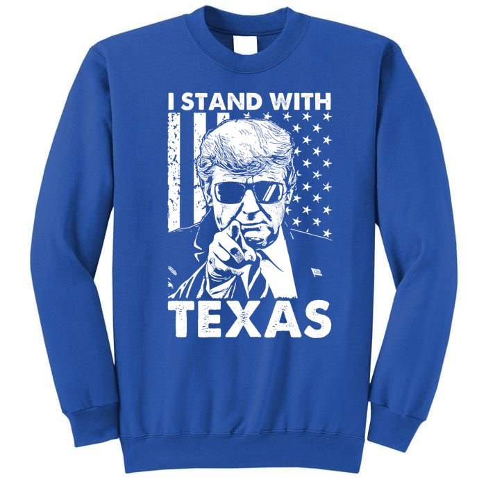 I Stand With Texas Trump Usa American Flag Gift Sweatshirt