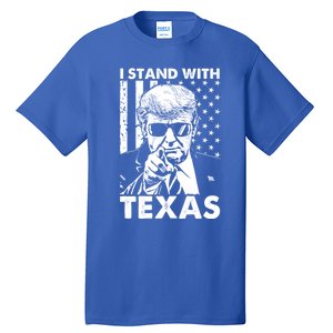 I Stand With Texas Trump Usa American Flag Gift Tall T-Shirt