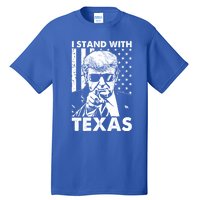 I Stand With Texas Trump Usa American Flag Gift Tall T-Shirt