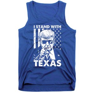 I Stand With Texas Trump Usa American Flag Gift Tank Top