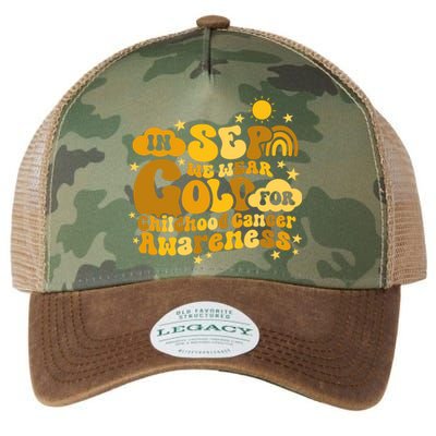 In September We Wear Gold  Childhood Cancer Awareness Legacy Tie Dye Trucker Hat