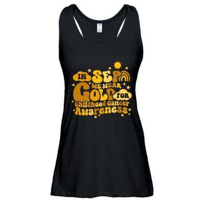 In September We Wear Gold  Childhood Cancer Awareness Ladies Essential Flowy Tank