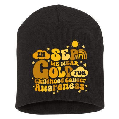 In September We Wear Gold  Childhood Cancer Awareness Short Acrylic Beanie