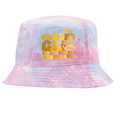 In September We Wear Gold  Childhood Cancer Awareness Tie-Dyed Bucket Hat