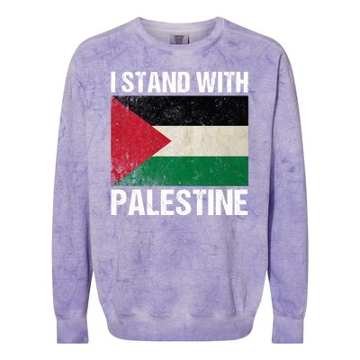 I Stand With Palestine For Their Freedom Us Palestine Flag Colorblast Crewneck Sweatshirt