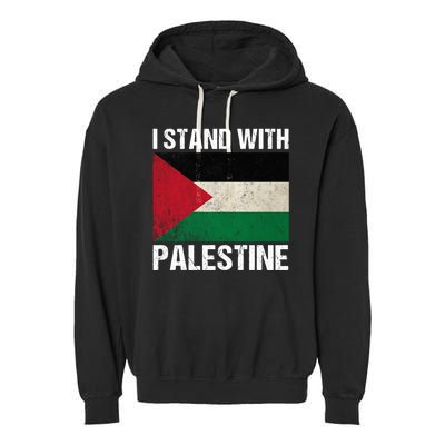 I Stand With Palestine For Their Freedom Us Palestine Flag Garment-Dyed Fleece Hoodie