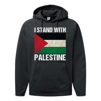 I Stand With Palestine For Their Freedom Us Palestine Flag Performance Fleece Hoodie