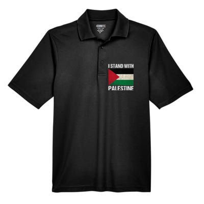 I Stand With Palestine For Their Freedom Us Palestine Flag Men's Origin Performance Pique Polo