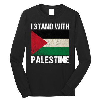 I Stand With Palestine For Their Freedom Us Palestine Flag Long Sleeve Shirt