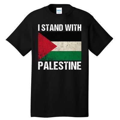 I Stand With Palestine For Their Freedom Us Palestine Flag Tall T-Shirt