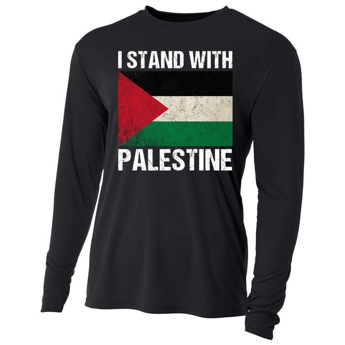 I Stand With Palestine For Their Freedom Us Palestine Flag Cooling Performance Long Sleeve Crew