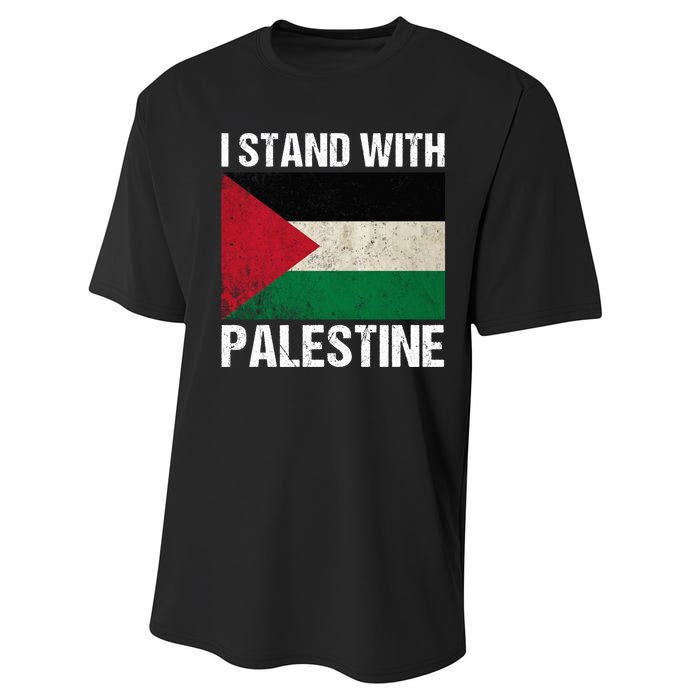 I Stand With Palestine For Their Freedom Us Palestine Flag Performance Sprint T-Shirt