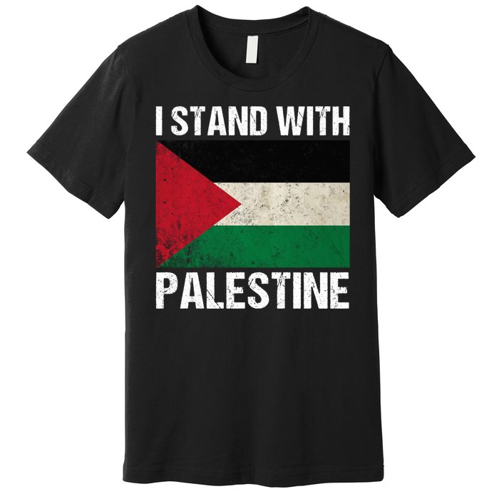 I Stand With Palestine For Their Freedom Us Palestine Flag Premium T-Shirt