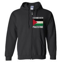 I Stand With Palestine For Their Freedom Us Palestine Flag Full Zip Hoodie