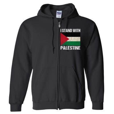 I Stand With Palestine For Their Freedom Us Palestine Flag Full Zip Hoodie