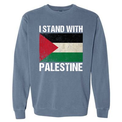 I Stand With Palestine For Their Freedom Us Palestine Flag Garment-Dyed Sweatshirt