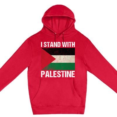 I Stand With Palestine For Their Freedom Us Palestine Flag Premium Pullover Hoodie