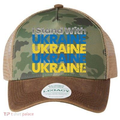 I Stand With Ukraine Ukrainian Flag Ukrainians Gift Legacy Tie Dye Trucker Hat