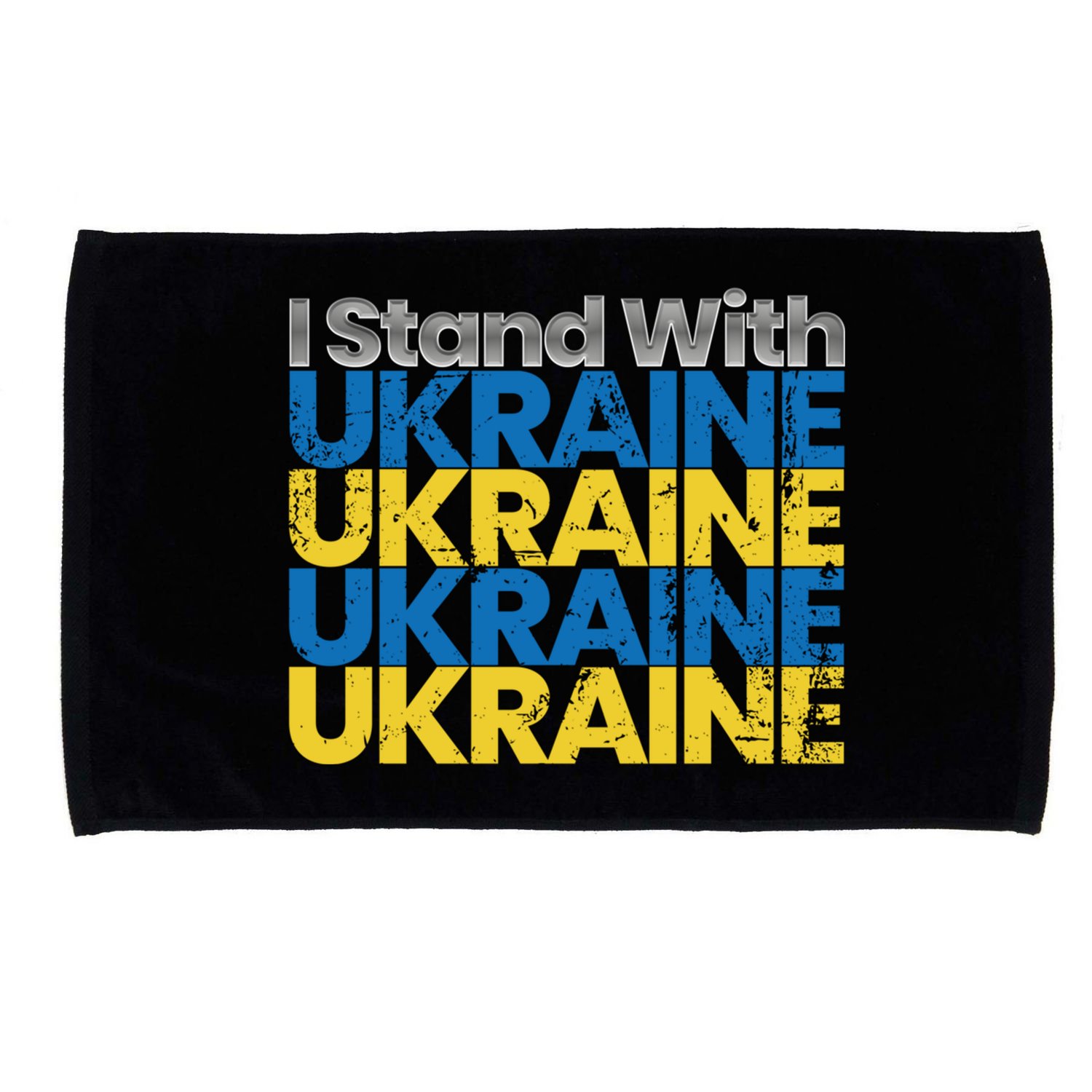 I Stand With Ukraine Ukrainian Flag Ukrainians Gift Microfiber Hand Towel