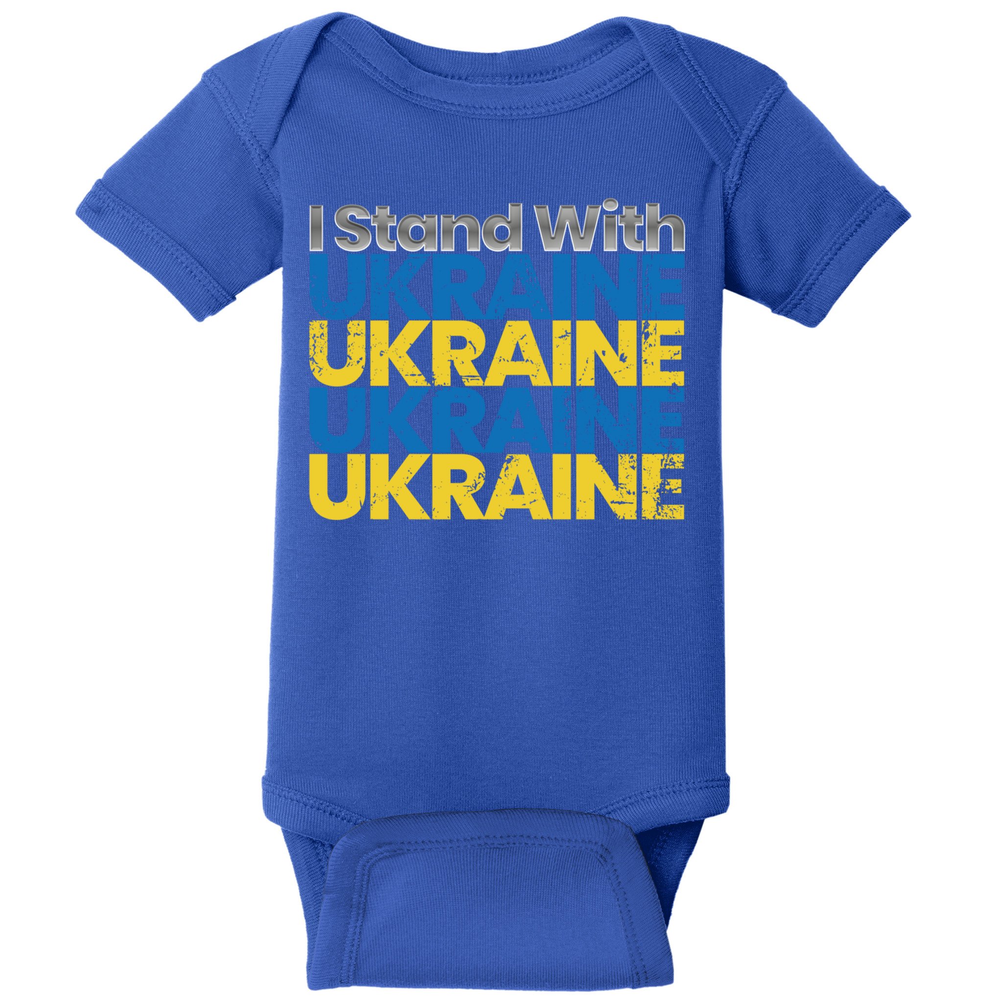 I Stand With Ukraine Ukrainian Flag Ukrainians Gift Baby Bodysuit