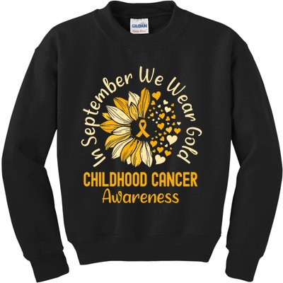 In September We Wear Gold Childhood Cancer Awareness Kids Sweatshirt