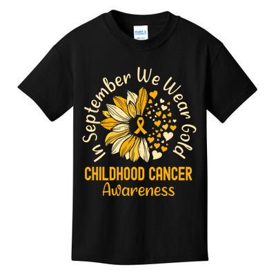 In September We Wear Gold Childhood Cancer Awareness Kids T-Shirt