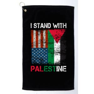 I Stand With Palestine Us Flag Palestinians Fla Platinum Collection Golf Towel