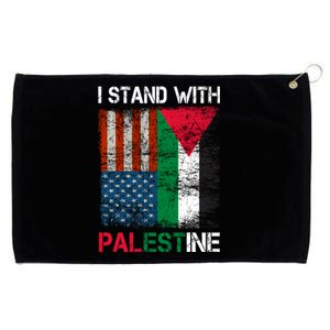 I Stand With Palestine Us Flag Palestinians Fla Grommeted Golf Towel