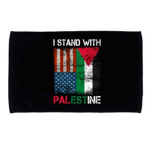 I Stand With Palestine Us Flag Palestinians Fla Microfiber Hand Towel