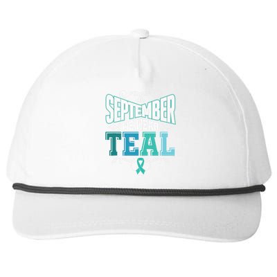 In September We Wear Teal Rainbow Ovarian Cancer Awareness Tank Top Snapback Five-Panel Rope Hat