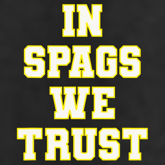 In Spags We Trust 7 Panel Mesh Trucker Snapback Hat