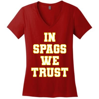 In Spags We Trust Women's V-Neck T-Shirt