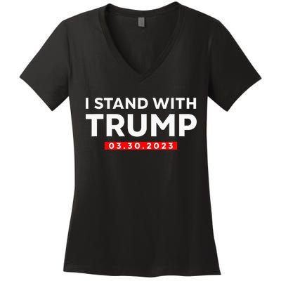 I Stand With Trump Pro Trump Supporter Women's V-Neck T-Shirt