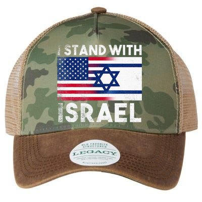 I Stand With Israel Pray For Israel US and Israel Flag Legacy Tie Dye Trucker Hat