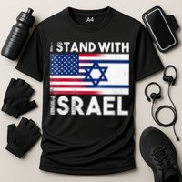 I Stand With Israel Pray For Israel US and Israel Flag Cooling Performance Crew T-Shirt