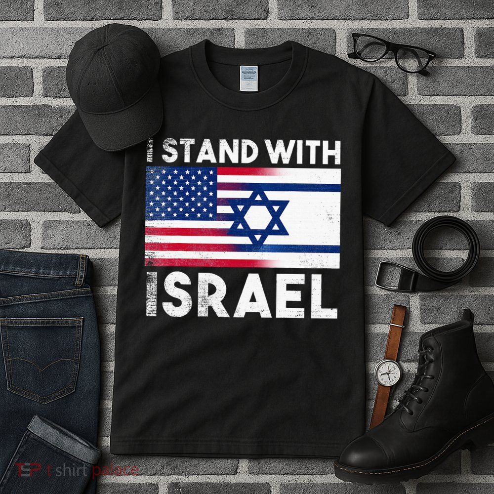I Stand With Israel Pray For Israel US and Israel Flag Tall T-Shirt