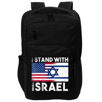 I Stand With Israel Pray For Israel US and Israel Flag Impact Tech Backpack